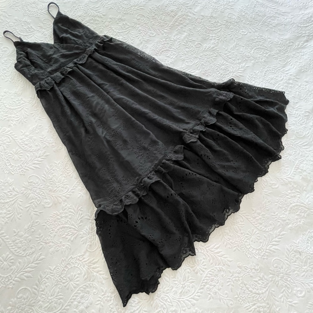 NWOT Lulu’s How Much I Love You Black Eyelet Tiered Midi Dress XLarge - Picture 6 of 11